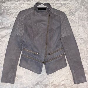 Comme: USA Grey Faux Suede Jacket